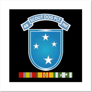 48th Inf Scout Dog Plt Tab w 23rd ID SSI w VN SVC wo Txt Posters and Art